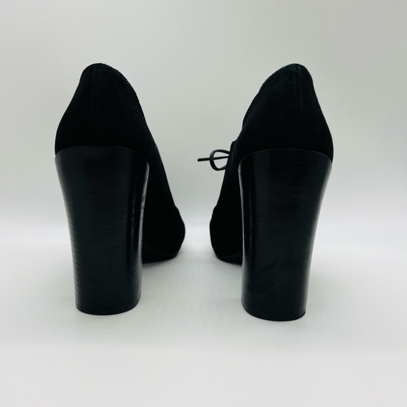 TORY BURCH WOMENS BLACK SUEDE LACE UP HEELS SIZE 9.5M - Picture 3 of 13